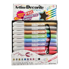SET 10 LAPICES DECORITE 1.0MM + PIZARRA MAGNETICA ARTLINE
