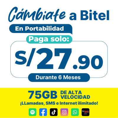 Plan Ilimitado S/ 55.90 - Portabilidad Numérica1