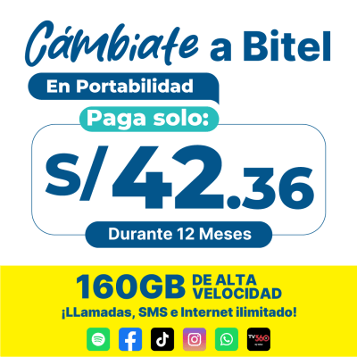 Plan Ilimitado S/ 105.90 - Portabilidad Numérica1