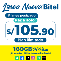 Plan ilimitado S/ 105.90 - Línea Nueva