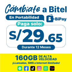 Plan ilimitado S/ 105.90 - Portabilidad Numérica