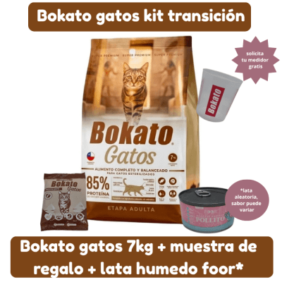Bokato Gatos 7Kg + lata alimento humedo foor + muestra gratis1