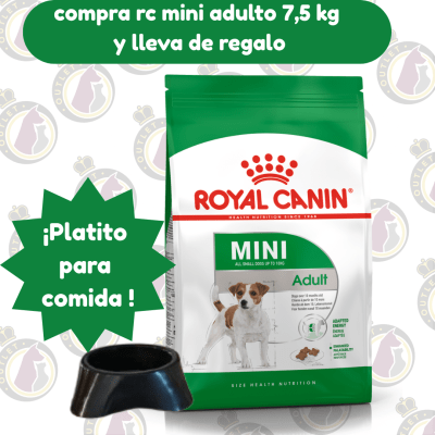 Royal Canin mini adulto 7,5 Kg. + Plato de comida de regalo