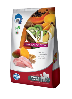 N&D Tropical Pollo Perro Adulto Raza Mediana y Maxi 12 Kg (lleva 12kg y paga 10kg)1