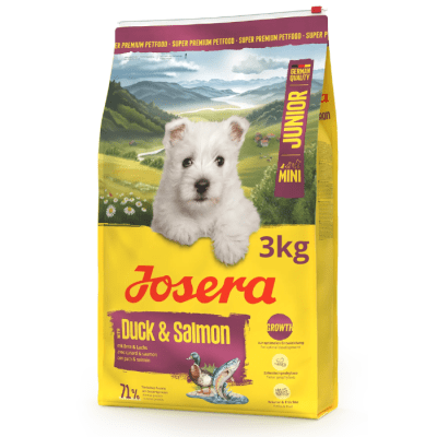 Josera Mini Junior Duck & Salmon Alimento Seco para Perros Cachorros 3 kg1