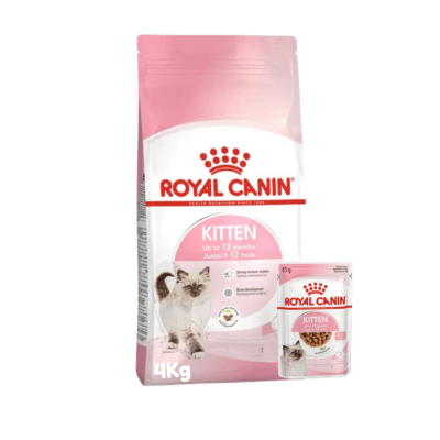 Royal Canin Kitten 4Kg + Royal canin kitten Pouch1