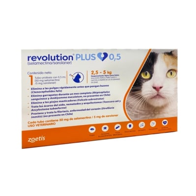 Revolution Plus 0.5 ml para gato 2.5 a 5 Kg.1