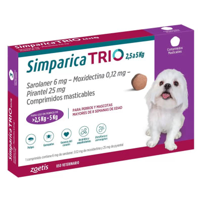 Simparica Trio 10 Mg. para perros de 2,5kg. a 5 kg. ( 1 Tab.)