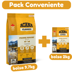 Acana Classic Prairie Poultry Comida para Perros 11.7 kg Pack Promocional (9.7kg + 2kg)