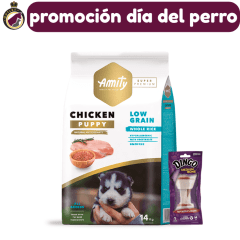 Amity Low Grain Puppy Chicken 14Kg + Dingo Medium Bone 65g de regalo