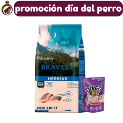 Bravery Mini Adulto Herring 7Kg + Dingo mini Bones 70g. de regalo