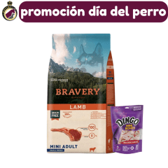 Bravery Mini Adulto Cordero 7Kg + Dingo mini Bones 70g. de regalo