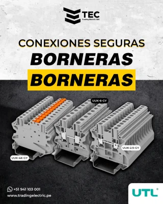 Borneras UTL en Perú: alternativa a Phoenix Contact para tableros eléctricos