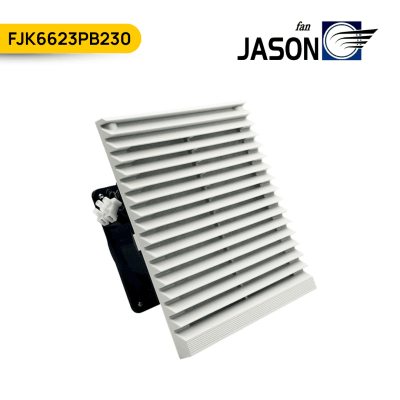 VENTILADOR C/ REJILLA Y FILTRO PARA TABLERO 119M3/H, 230 VAC. 204X204MM, FJK6623PB230; JASON FAN1