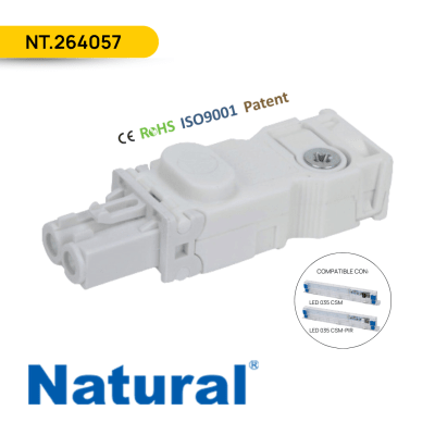 CONECTOR HEMBRA PARA LAMPARA LED 035; NATURAL1