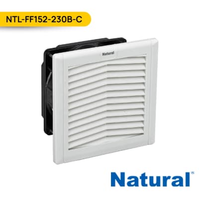 VENTILADOR C/ REJILLA Y FILTRO PARA TABLERO 148x148MM 230VAC, NTL-FF152-230B-C; NATURAL1