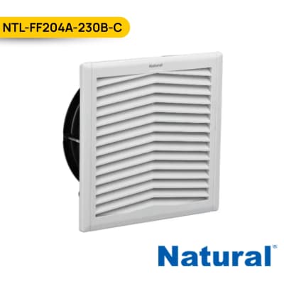 VENTILADOR C/ REJILLA Y FILTRO PARA TABLERO 204x204MM 230VAC, NTL-FF204A-230B-C; NATURAL1