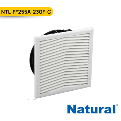 VENTILADOR C/ REJILLA Y FILTRO PARA TABLERO 254x254MM 230 VAC, NTL-FF255A-230F-C; NATURAL1