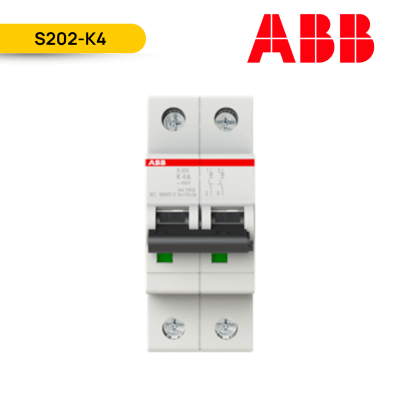 INTERRUPTOR (P/RIEL) 2X4A 400V 10kA; S202-K4; ABB1