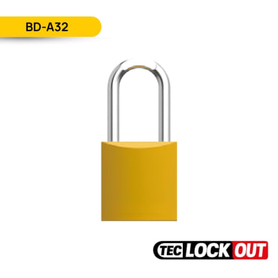 CANDADO DE SEGURIDAD DE ALUMINIO 38MM COLOR DORADO, BD-A32; TEC LOCKOUT1