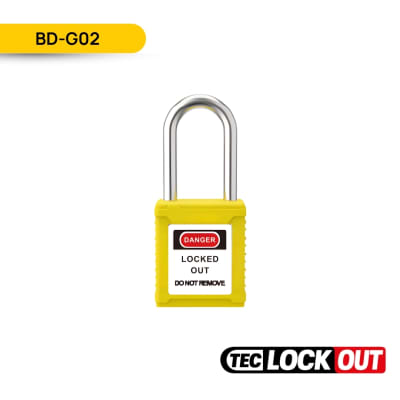 CANDADO DE SEGURIDAD NO AISLADO 38MM, COLOR AMARILLO, BD-G02; TEC LOCKOUT1