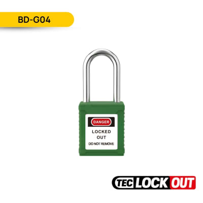 CANDADO DE SEGURIDAD NO AISLADO  38MM, COLOR VERDE, BD-G04; TEC LOCKOUT1
