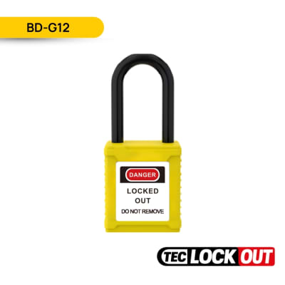CANDADO DE SEGURIDAD AISLADO 38MM, COLOR AMARILLO, BD-G12; TEC LOCKOUT1