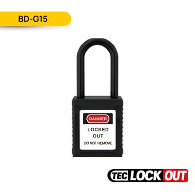 CANDADO DE SEGURIDAD AISLADO 38MM, COLOR NEGRO, BD-G15; TEC LOCKOUT1