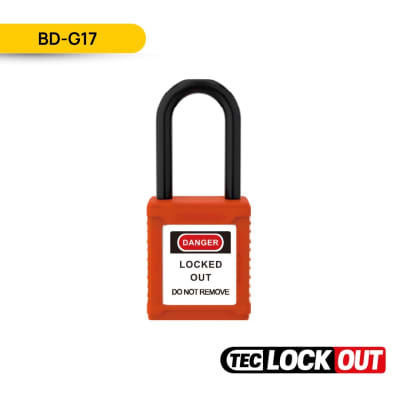 CANDADO DE SEGURIDAD AISLADO 38MM, COLOR ANARANJADO, BD-G17; TEC LOCKOUT1
