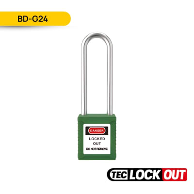 CANDADO DE SEGURIDAD NO AISLADO 76MM, COLOR VERDE, BD-G24; TEC LOCKOUT1