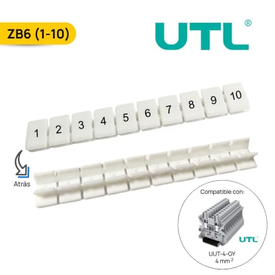 NUMERADOR PARA BORNERA ZB6, HORIZONTAL; UTL1
