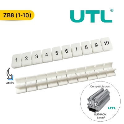 NUMERADOR PARA BORNERA ZB8, HORIZONTAL; UTL1