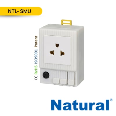 TOMA CORRIENTE PARA RIEL DIN 92X62X48mm 125V , 90%RH;  NTL-SMU; NATURAL1