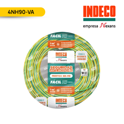 CONDUCTOR ELECTRICO 750V LIBRE HALOGENO 4MM2 VERDE/AMARILLO FREETOX-PC NH90; INDECO1