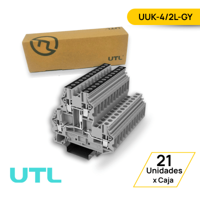 BORNERA DE PASO DOBLE PISO CON PUENTE CENTRAL FIJO UUK-4/2L-GY - 21 UNIDADES1