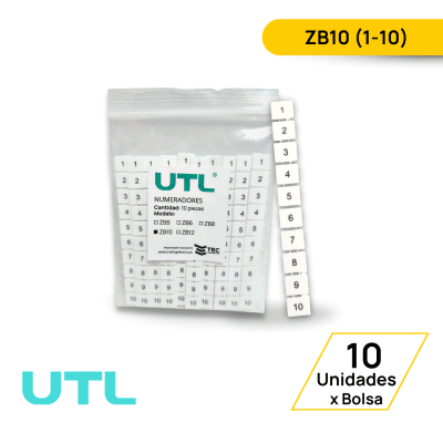 NUMERADOR PARA BORNERA ZB10; VERTICAL - 10 UNIDADES1