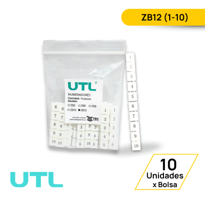 NUMERADOR PARA BORNERA ZB12; VERTICAL - 10 UNIDADES1