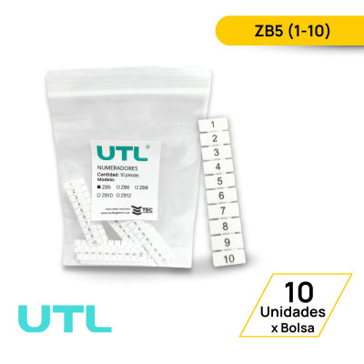 NUMERADOR PARA BORNERA ZB5; VERTICAL - 10 UNIDADES1