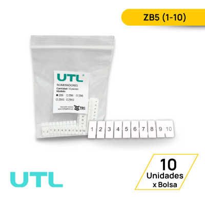 NUMERADOR PARA BORNERA ZB5; HORIZONTAL - 10 UNIDADES1
