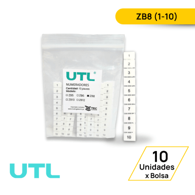 NUMERADOR PARA BORNERA ZB8; VERTICAL - 10 UNIDADES1