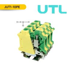 BORNERA DE TIERRA, JUT1-10PE, 57A, 0.5-10MM2 (20-6AWG), TORNILLO, A=10.2MM; UTL