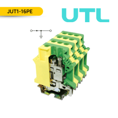 BORNERA DE TIERRA, JUT1-16PE, 76A, 4-16MM2 (12-4 AWG), TORNILLO, A=12.2MM; UTL
