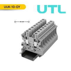 BORNERA DE PASO, UUK-10, 57A, 0.5-16MM2 (20-6 AWG), TORNILLO, A=10.2MM, COLOR GRIS; UTL