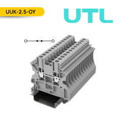 BORNERA DE PASO, UUK-2.5, 24A, 0.2-4MM2 (24-12 AWG), TORNILLO, A=5.2MM, COLOR GRIS; UTL