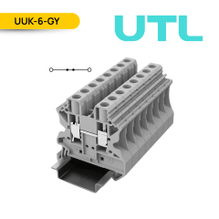 BORNERA DE PASO, UUK-6, 41A, 0.2-10MM2 (24-8 AWG), TORNILLO, A=8.2MM, COLOR GRIS; UTL