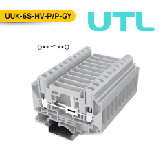 BORNERA INTERRUMPIBLE, UUK-6S-HV-P/P, 41A, 0.2-10MM2(24-8 AWG),TORNILLO, A=8.2MM, COLOR GRIS; UTL
