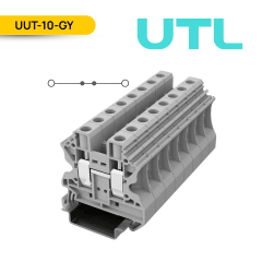 BORNERA DE PASO, UUT-10, 57A, 0.5-16MM2 (20-6 AWG), TORNILLO, A=10.2MM, COLOR GRIS; UTL