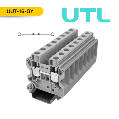 BORNERA DE PASO, UUT-16, 76A, 1.5-25MM2 (14-4 AWG), TORNILLO, A=12.2MM, COLOR GRIS; UTL