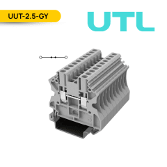 BORNERA DE PASO, UUT-2.5, 24A, 0.2-4MM2 (24-12 AWG), TORNILLO, A=5.2MM, COLOR GRIS; UTL