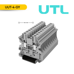 BORNERA DE PASO, UUT-4, 32A, 0.2-6MM2 (24-10 AWG), TORNILLO, A=6.2MM, COLOR GRIS; UTL